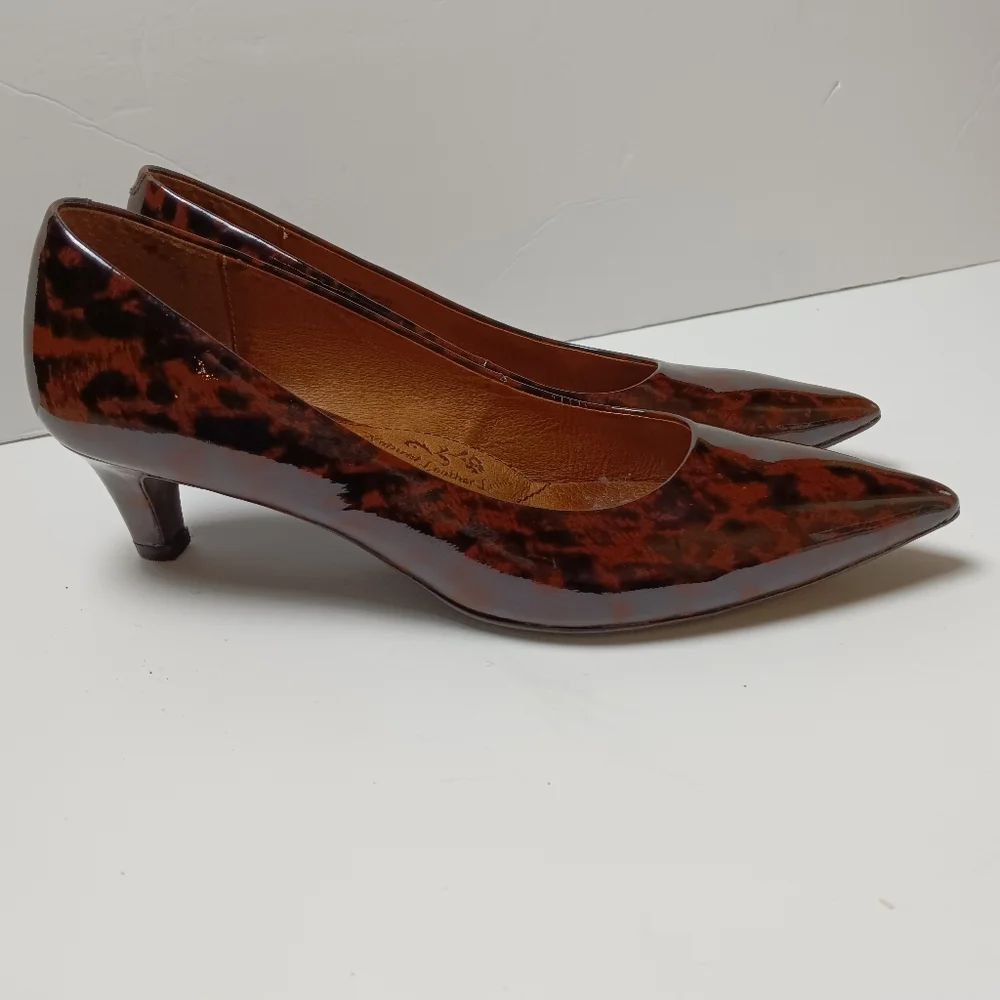 Sofft Animal Print Patent Leather Pumps/Heels 8 1/2 M Brown/Black